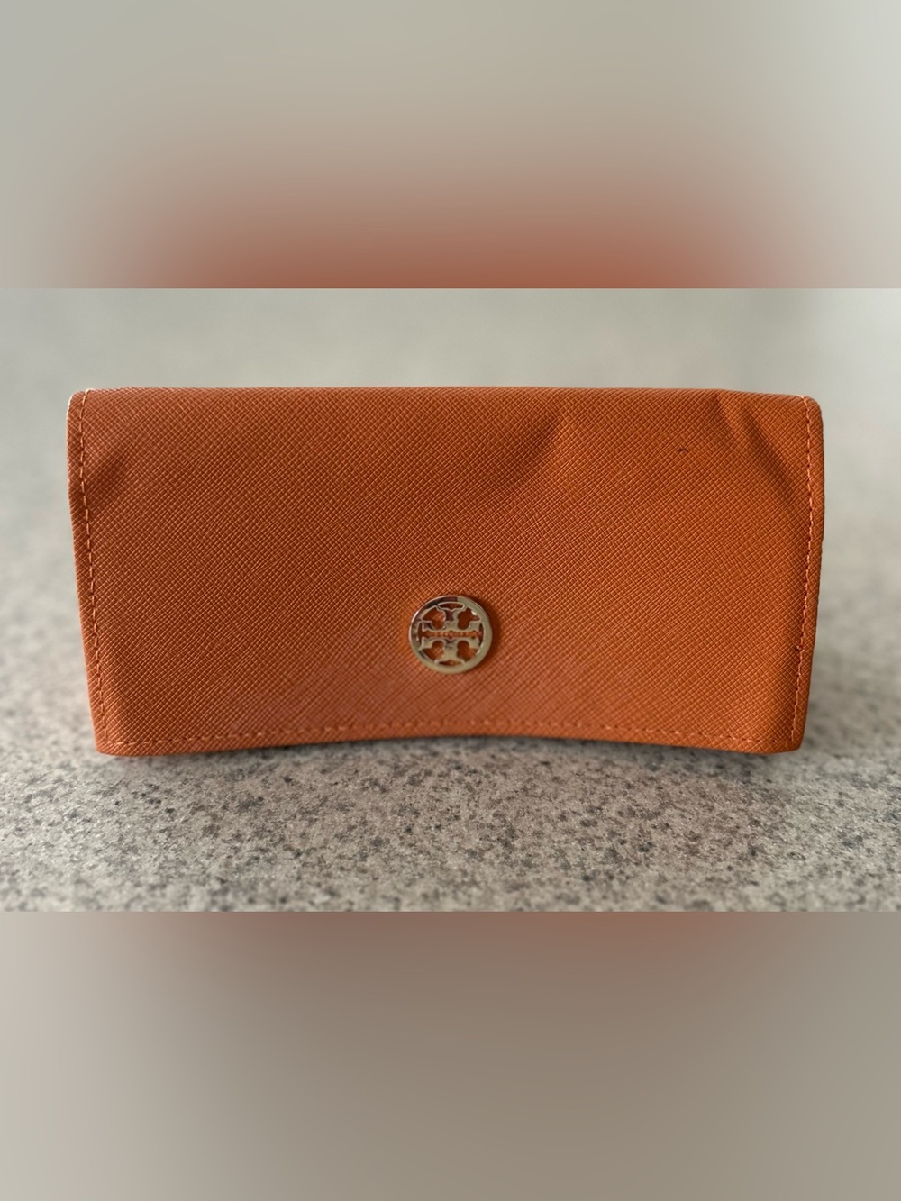 TORY BURCH Orange Saffiano Leather Sunglasses / Eyeglasses Case